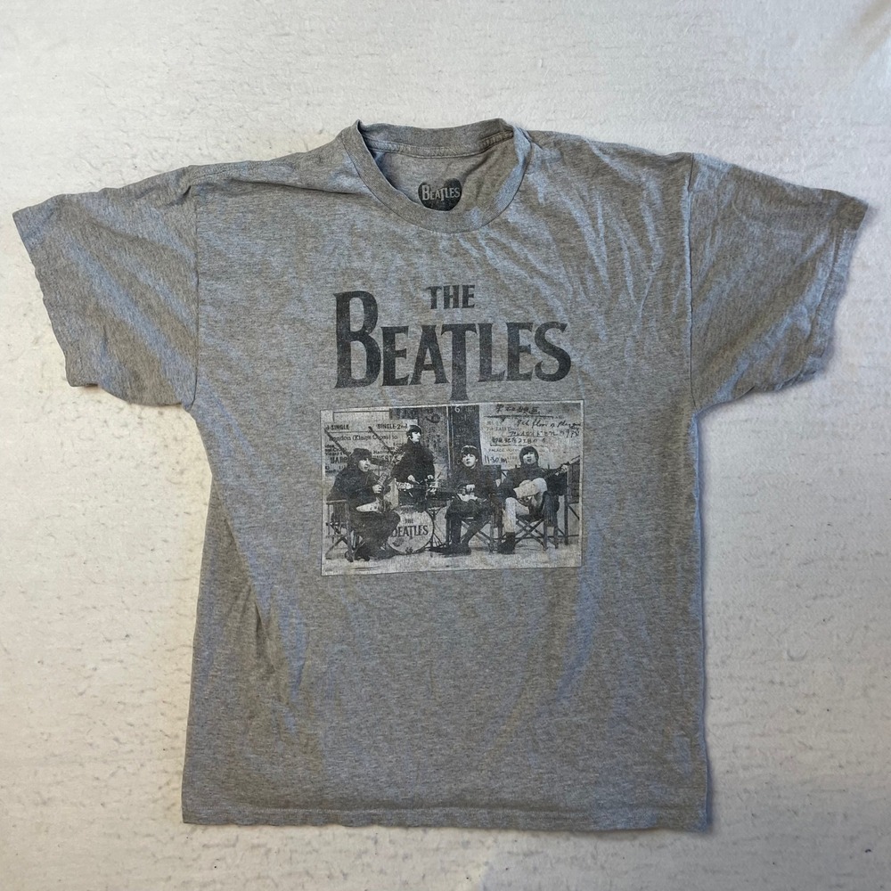 The Beatles Graphic T-Shirt Large Gray Short Sleeve Band Tee Apple Corps 2019